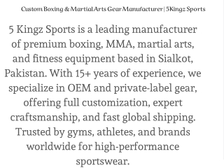 Premium Custom Sports & Fight Gear Manufacturer | 5Kingz Sports