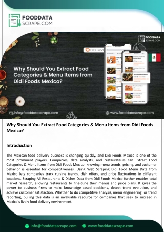 Extract Food Categories & Menu Items from Didi Foods Mexico