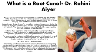 what is a root canal dr rohini aiyer