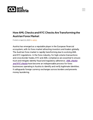 how aml checks and kyc checks are transforming