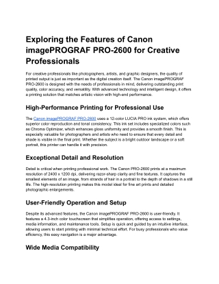 exploring the features of canon imageprograf