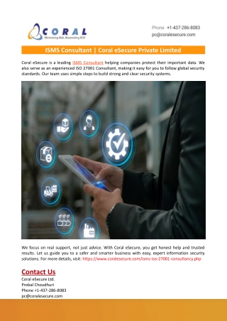 ISMS Consultant- Coral eSecure