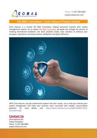 ISO 9001 Consultant- Coral eSecure