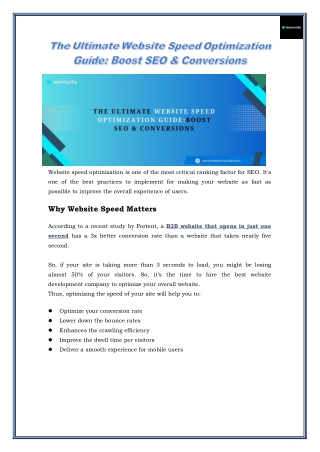 website speed optimization is one of the most