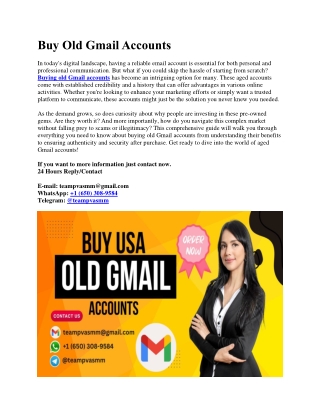 Where to Buy Old Gmail Accounts: Trusted and Reliable Sources
