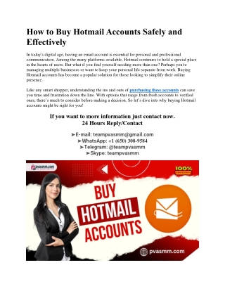 The Best Websites to Buy Hotmail Accounts in 2025