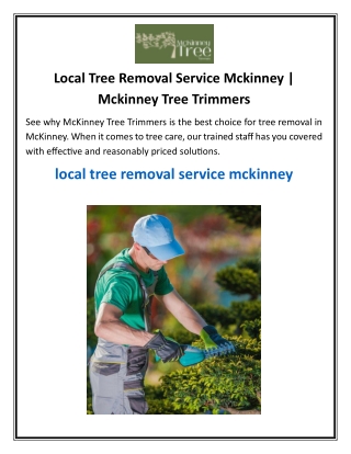 Local Tree Removal Service Mckinney