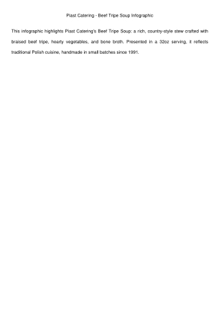 piast catering beef tripe soup infographic