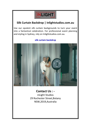 Silk Curtain Backdrop  Inlightstudios.com.au