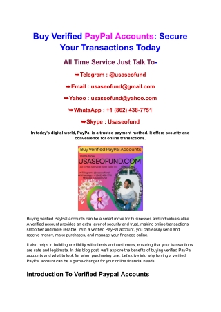 Buy Verified PayPal Accounts_ Secure Your Transactions Today