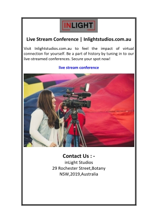 Live Stream Conference  Inlightstudios.com.au