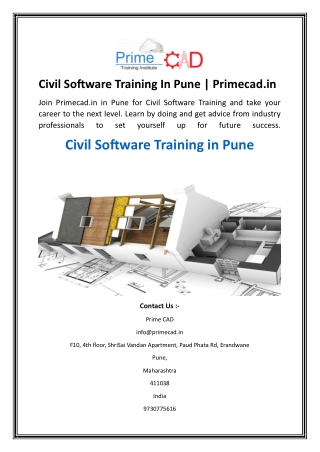 civil software training in pune primecad in