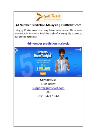 4d Number Prediction Malaysia  Gulfticket.com