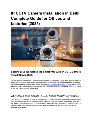 IP CCTV Camera Installation in Delhi_ Complete Guide for Offices and factories (2025)