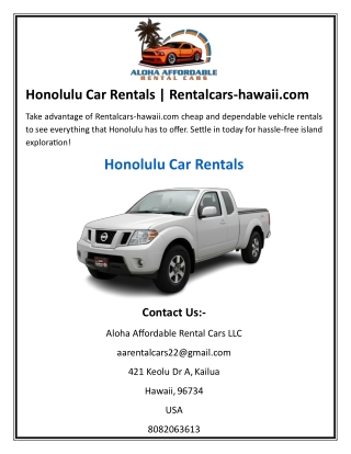 Honolulu Car Rentals