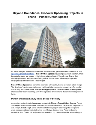 Beyond Boundaries_ Discover Upcoming Projects in Thane – Puneet Urban Spaces