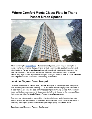 Where Comfort Meets Class_ Flats in Thane – Puneet Urban Spaces