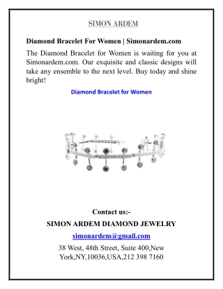Diamond Bracelet For Women Simonardem.com
