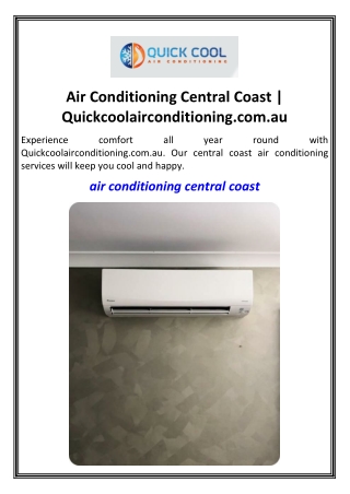 Air Conditioning Central Coast  Quickcoolairconditioning.com.au