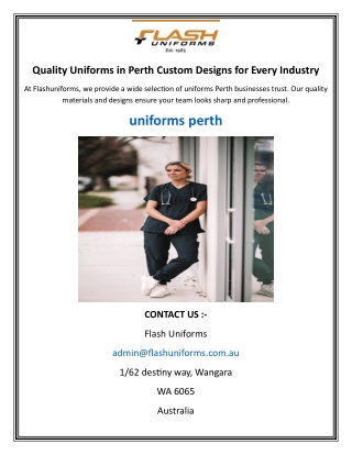 Quality Uniforms in Perth Custom Designs for Every Industry
