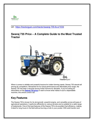 url https tractorgyan com tractor swaraj