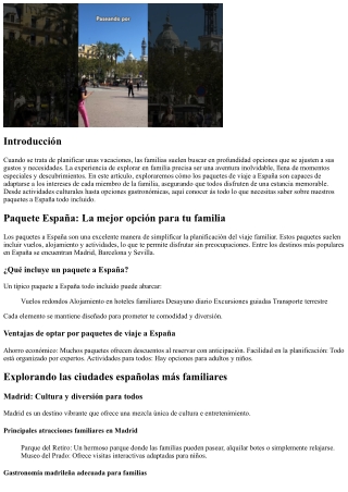 Viajes adaptados al gusto familiar: conoce nuestra oferta hacia españa