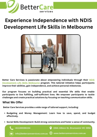Experience Independence with NDIS Development Life Skills in Melbourne