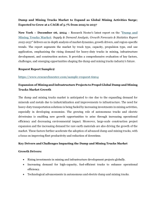 dump and mining trucks market to expand as global