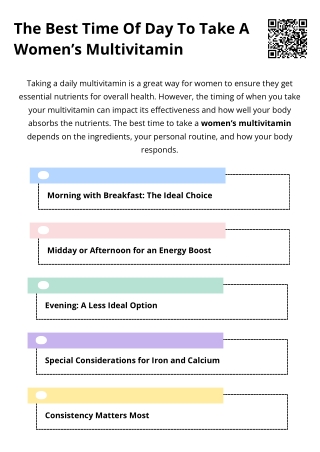 The Best Time Of Day To Take A Women’s Multivitamin