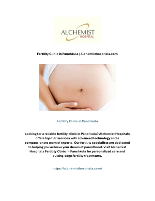Fertility Clinic in Panchkula | Alchemisthospitals.com