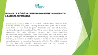 The Role of Ayurveda in Managing Rheumatoid Arthritis: A Natural Alternative