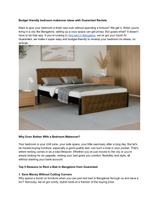 Budget-Friendly Bedroom Makeover Ideas with Guarented Beds