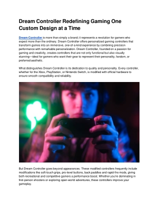 dream controller redefining gaming one custom