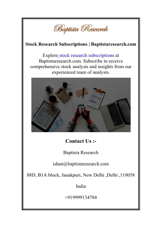 stock research subscriptions baptistaresearch com
