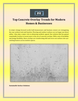 Top Concrete Overlay Trends for Modern Homes & Businesses