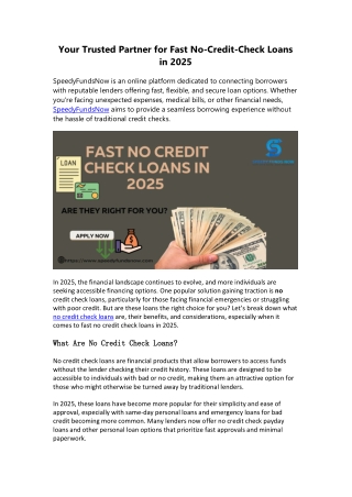 Fast No Credit Check Loans in 2025—Are They Right for You?
