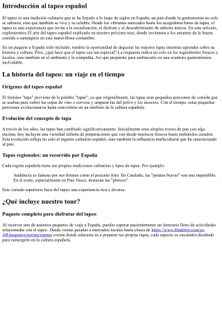 El arte del tapeo español explicado en nuestro próximo tour