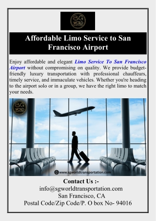 Affordable Limo Service to San Francisco Airport