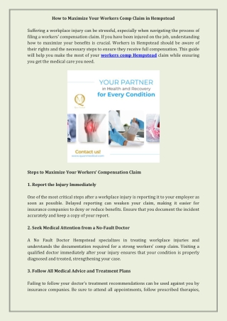 how to maximize your workers comp claim