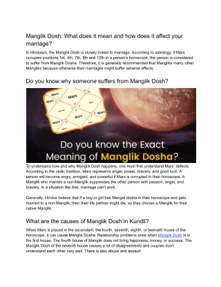 Manglik Dosh_ What does it mean and how does it affect your marriage
