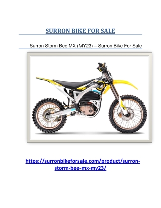 Surron Storm Bee MX (MY23)