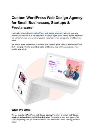 Custom WordPress Web Design Agency