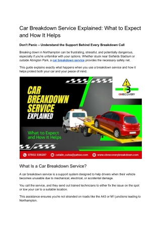 Car Breakdown Service Explained_ What to Expect and How It Helps