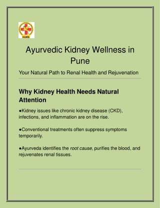 Panchakarma & Ayurvedic Kidney Wellness in Pune