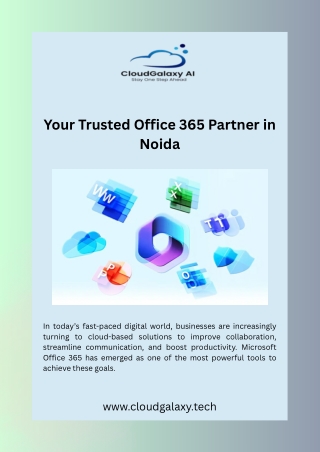Best Office 365 Partner in Noida for Reliable Business Solutions