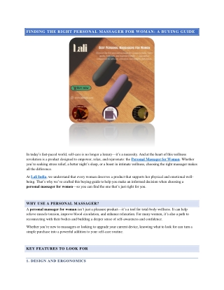 FINDING THE RIGHT PERSONAL MASSAGER FOR WOMAN A BUYING GUIDE