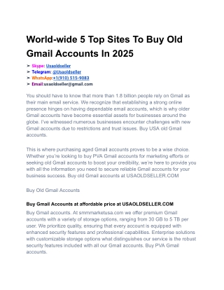 World-wide 5 Top Sites To Buy Old Gmail Accounts In 2025 (1)