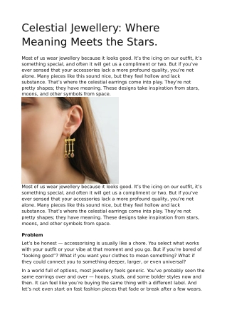 Celestial Jewellery: Where Meaning Meets the Stars.