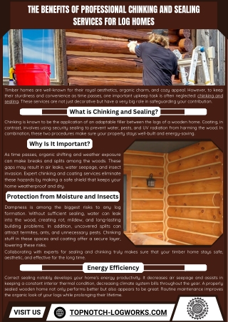 Benefits of Chinking and Sealing Services for Log Homes