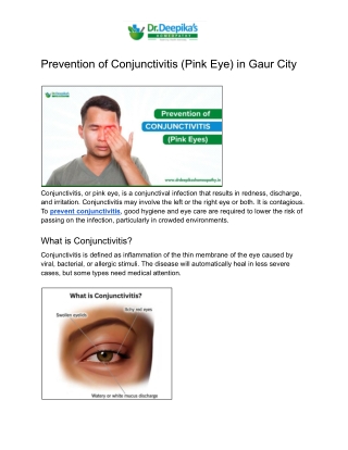 Prevention of Conjunctivitis (Pink Eye) in Gaur City